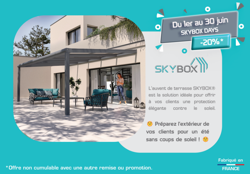 Profitez d’une remise spéciale sur l’auvent avec les estivales SOBOX®