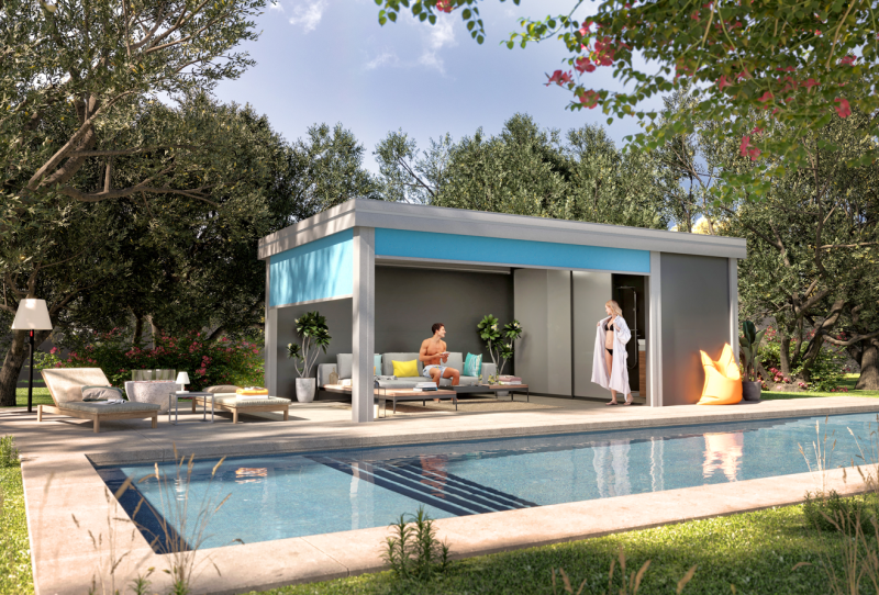 Pool house en aluminium sur mesure - Espace de détente en extérieur à Genève en Suisse