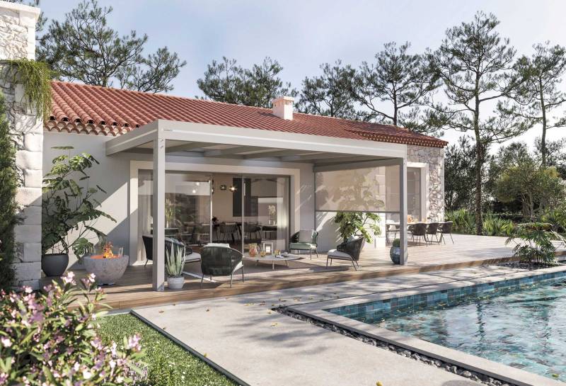 Pergola sur mesure en alu indépendante sur Lyon